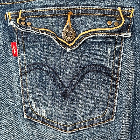 Levi's Denim - Levi's 515 PLUS SIZE Bootcut Studded Flap Pockets Jeans Medium Wash 14